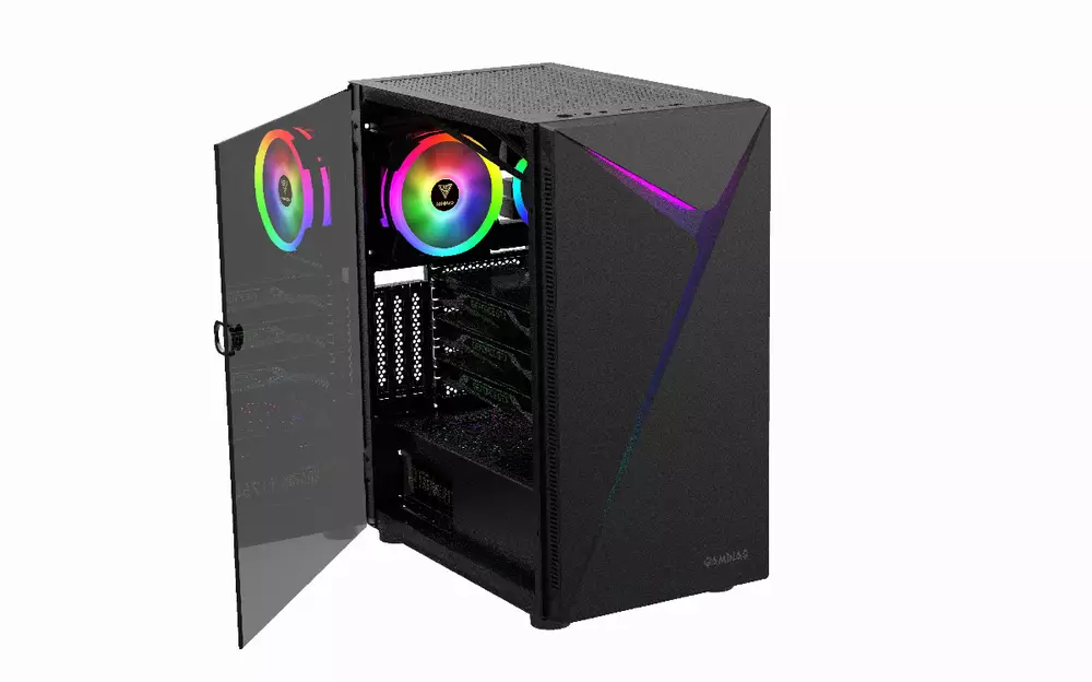 Кутия Gamdias ARGUS E4 Elite - aRGB, Tempered Glass