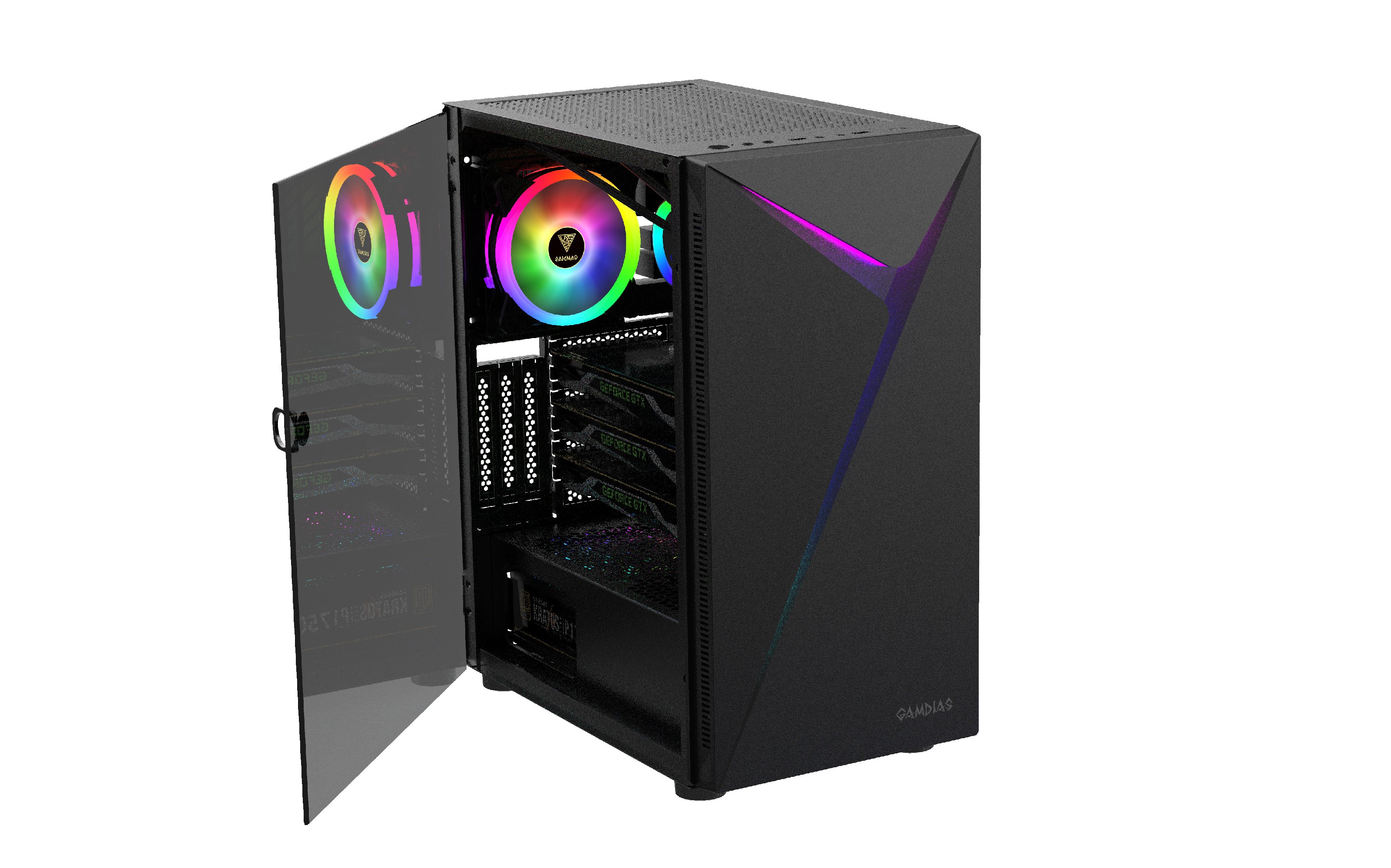 Кутия Gamdias ARGUS E4 Elite - aRGB, Tempered Glass