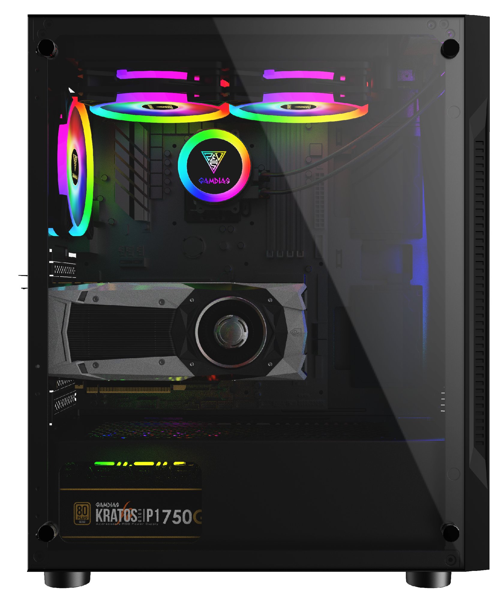 Кутия Gamdias ARGUS E2 Elite - aRGB, Tempered Glass