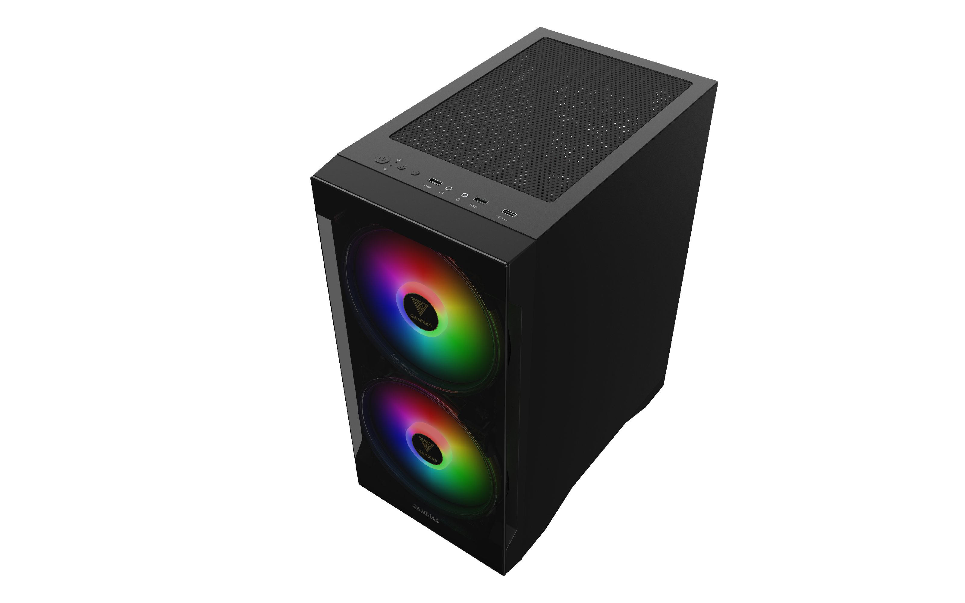 Кутия Gamdias APOLLO E2 Elite - aRGB, Tempered Glass
