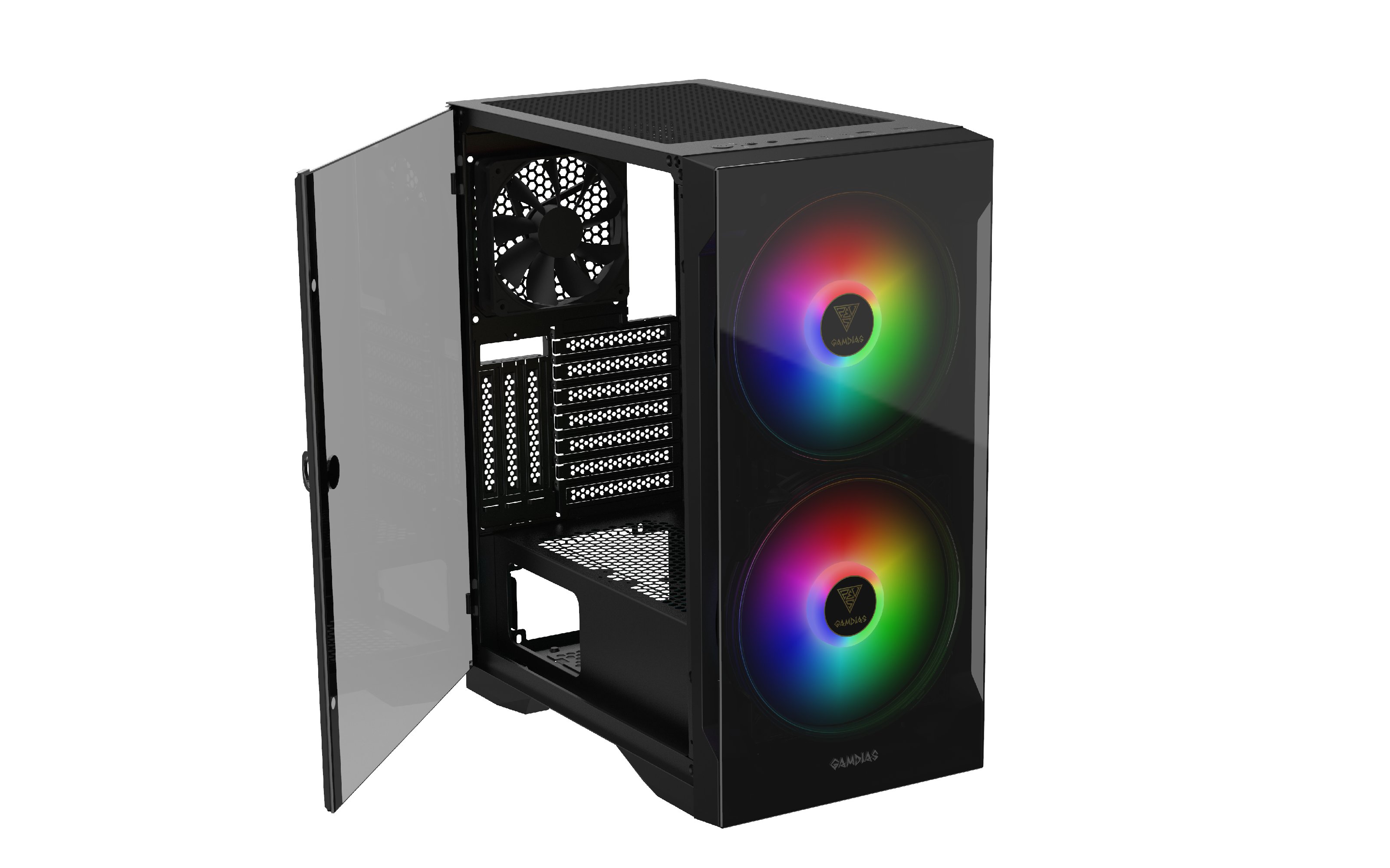 Кутия Gamdias APOLLO E2 Elite - aRGB, Tempered Glass
