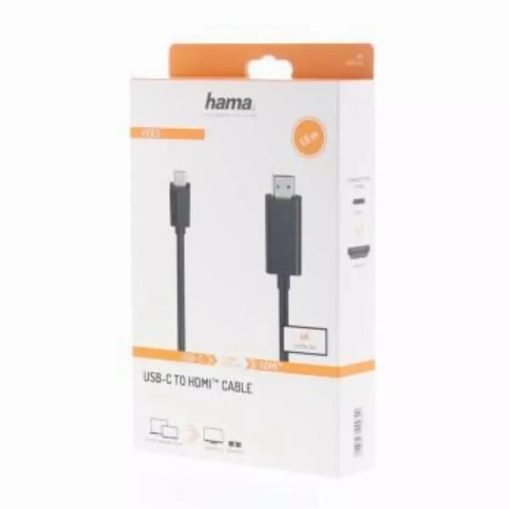 Кабел HAMA USB-C - HDMI мъжко, Ultra-HD, 4K, 1.5 м, 3 звезди