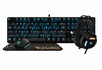 Gamdias Геймърски комплект Gaming COMBO Mechanical HERMES E1B 4-in-1 - Keyboard, Mouse, Headset, Mousepad