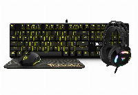 Gamdias Геймърски комплект Gaming COMBO Mechanical HERMES E1B 4-in-1 - Keyboard, Mouse, Headset, Mousepad