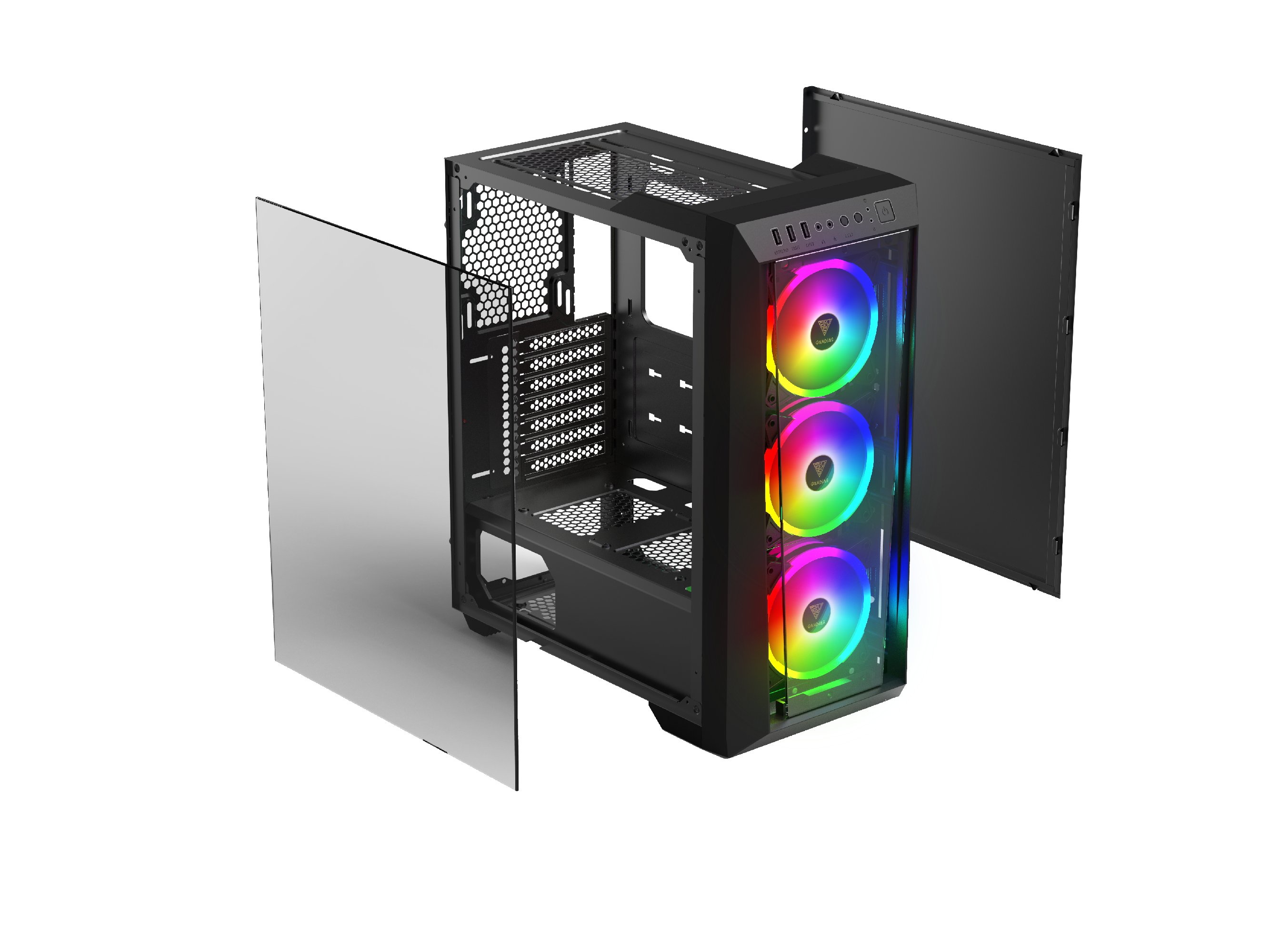 Кутия Gamdias TALOS M1 LITE - aRGB, Tempered Glass