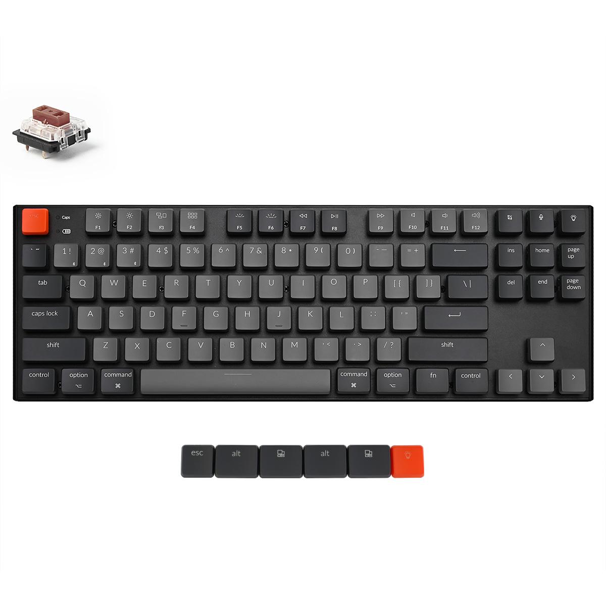 Геймърска Механична клавиатура Keychron K1 TKL Gateron Low Profile Brown Switch White LED Gateron Low Profile Brown Switch ABS