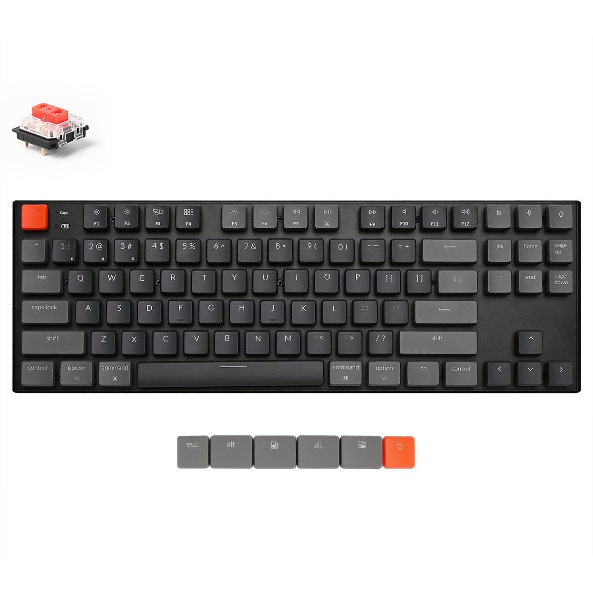 Геймърска Механична клавиатура Keychron K1 TKL Gateron Low Profile Red RGB Switch RGB LED Gateron Low Profile Red RGB Switch ABS
