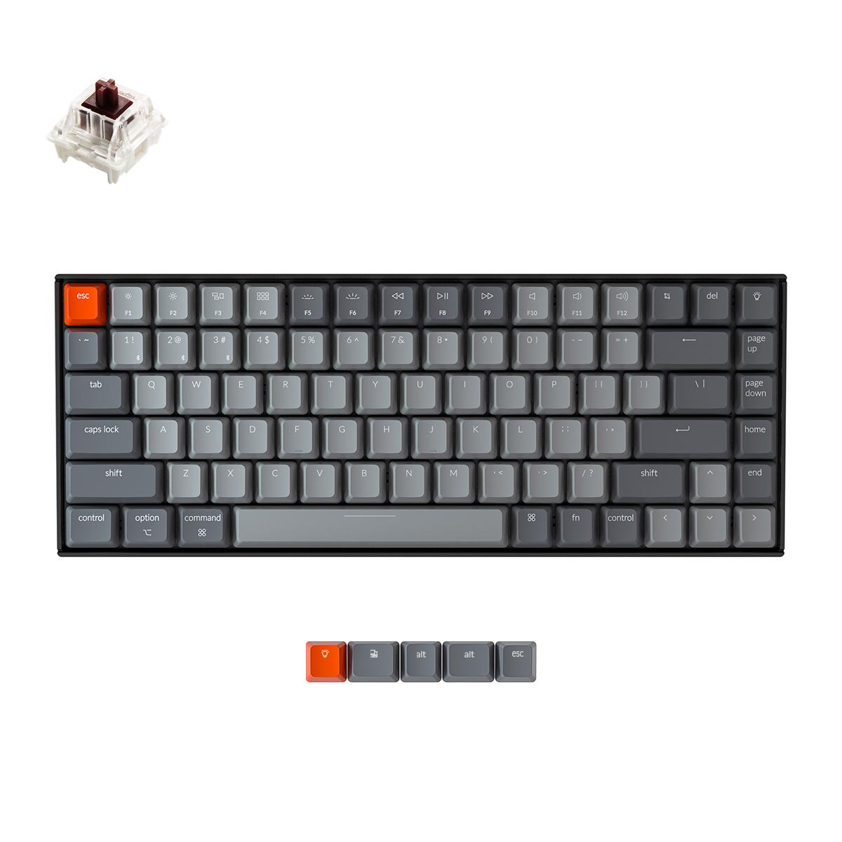 Геймърска Механична клавиатура Keychron K2 Compact Gateron Brown Switch RGB LED Gateron Brown Switch ABS
