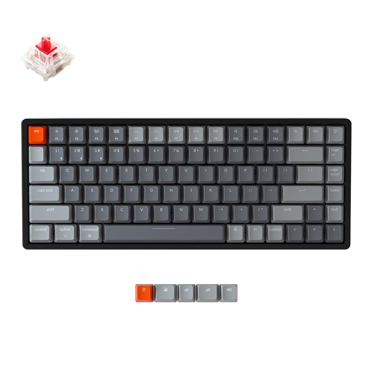 Keychron K2 Aluminum Compact Gateron Red Switch RGB LED Gateron Red Switch ABS Gaming Mechanical Keyboard