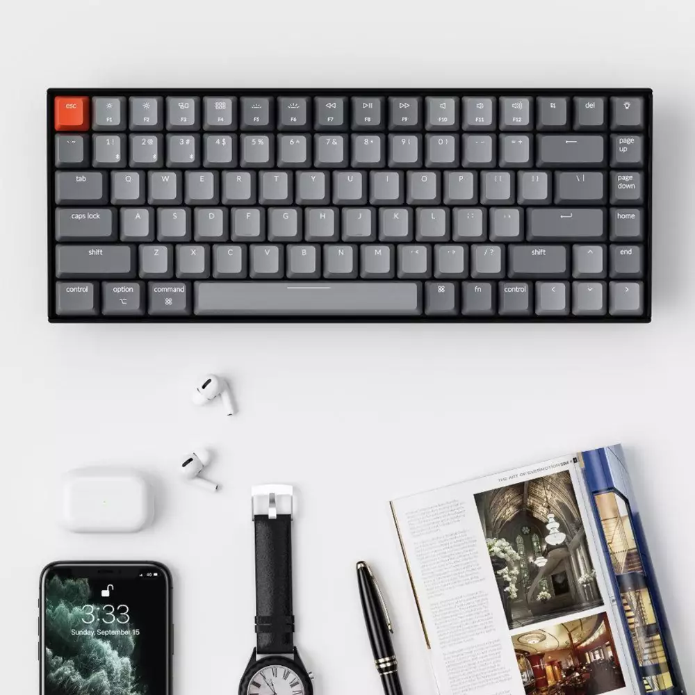 Геймърска Механична клавиатура Keychron K2 Aluminum Compact Gateron Brown Switch RGB LED Gateron Brown Switch ABS