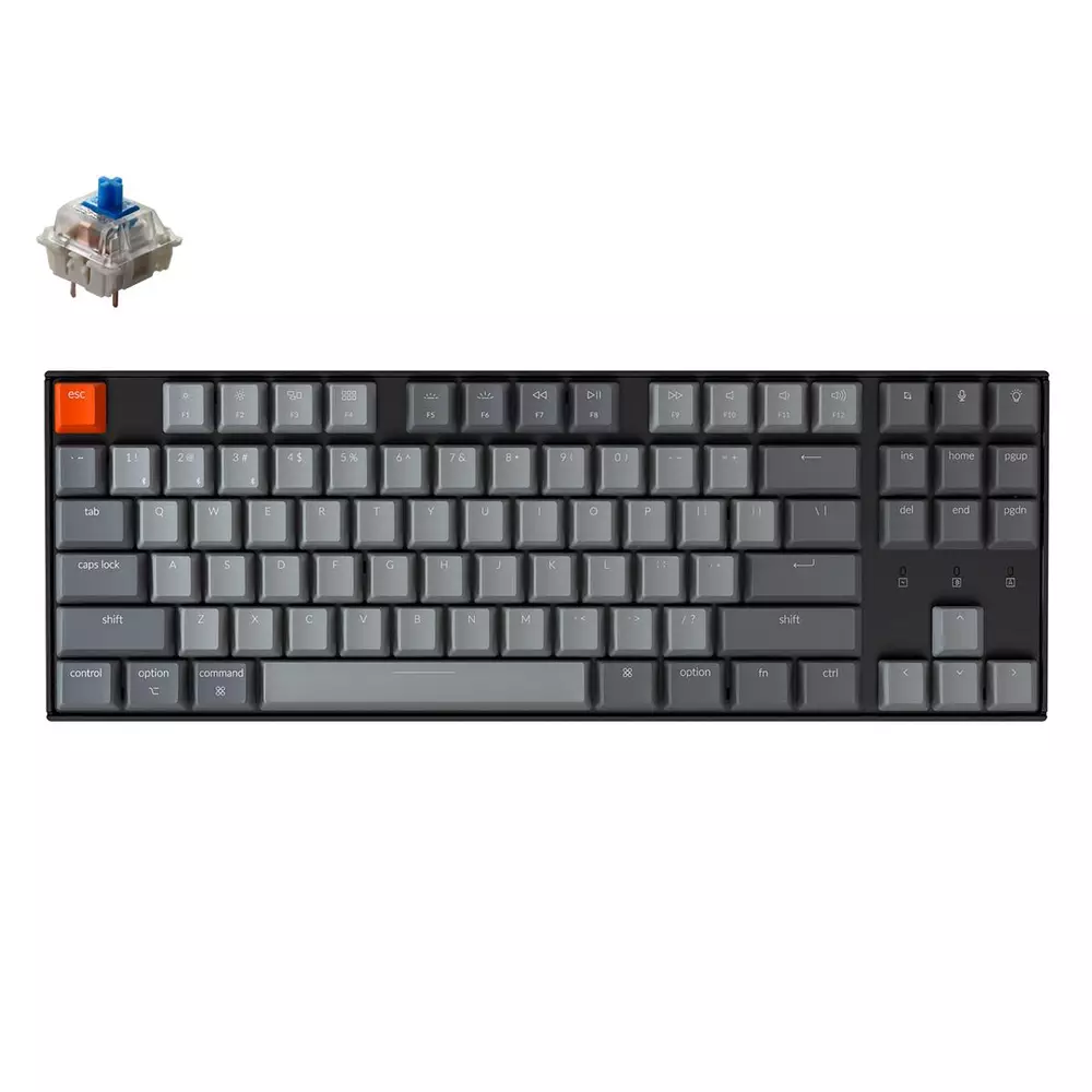Геймърска Механична клавиатура Keychron K8 TKL Gateron Blue Switch White LED Gateron Blue Switch ABS