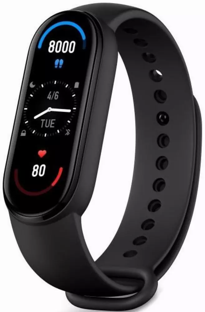 Фитнес гривна Xiaomi Mi Smart Band 6, 1.56", AMOLED дисплей, Черен