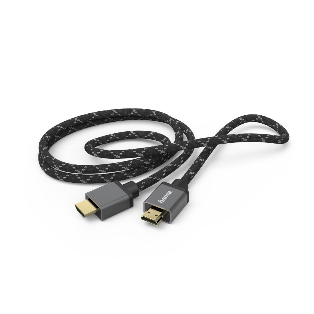 Кабел HAMA Ultra HD HDMI мъжко - HDMI мъжко, 8K, 48GB/s,метал, 3 м, позл. конектори