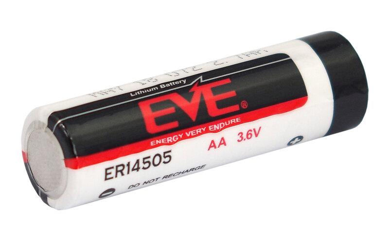 Batterie lithium thionylchlorure 3,6V AA R6 2,7Ah ER14505 /STD /avec picot/ EVE BATTERY