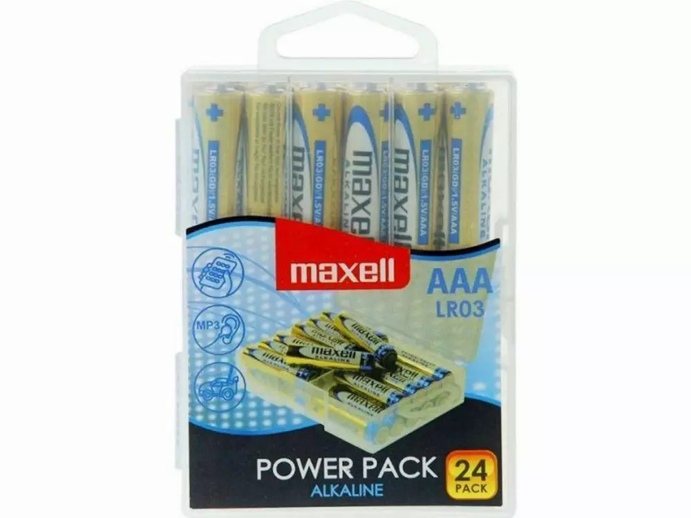 Алкални батерии MAXELL LR03 1,5V AAA 24 бр. блистер PVC case