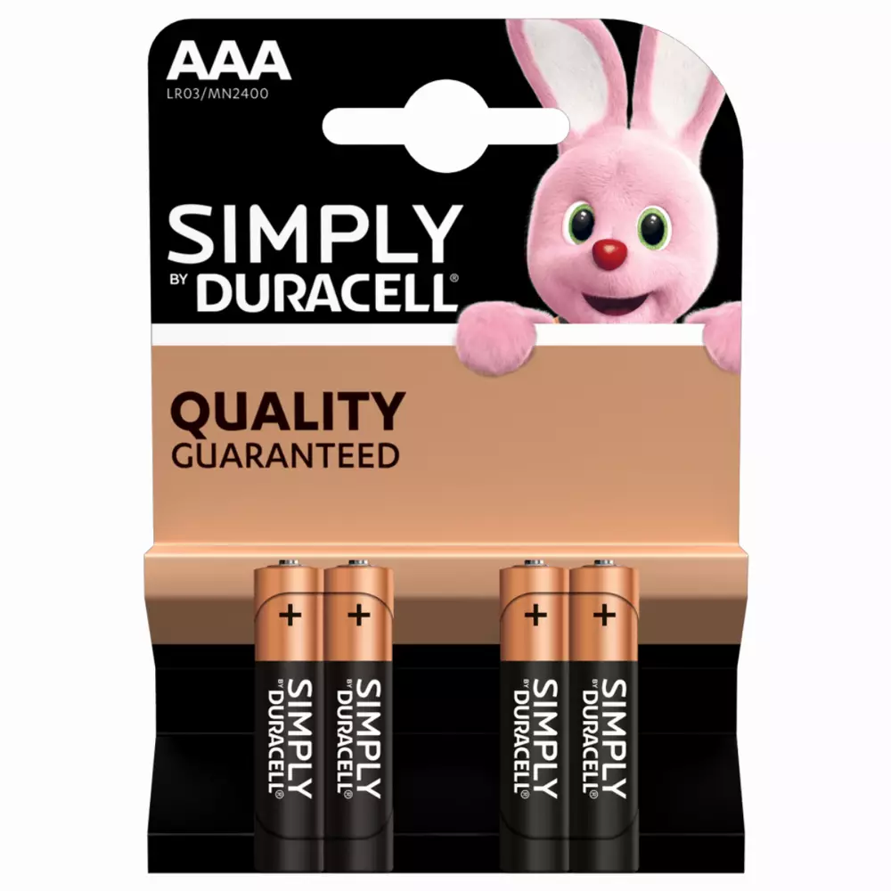 Алкална батерия DURACELL Simply LR03 /4 бр. в блистер/ 1.5V