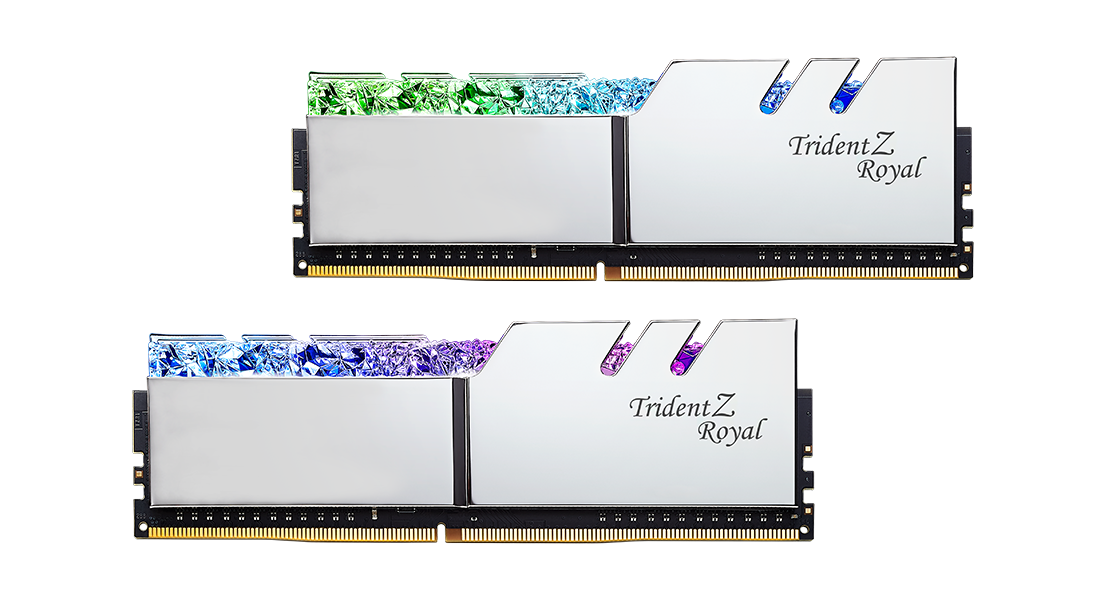 Памет G.SKILL Trident Z Royal Silver 32GB (2x16GB) 4000MHz CL16 - F4-4000C16D-32GTRSA