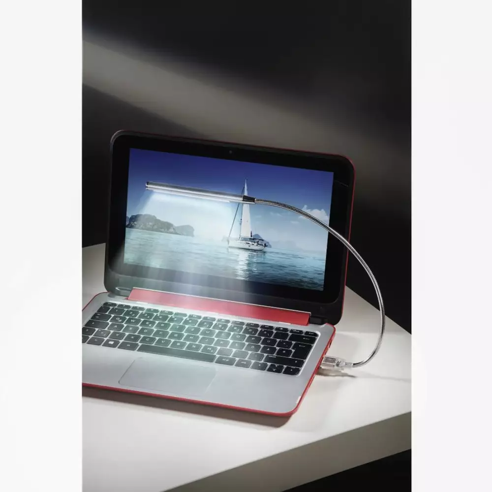Лампа за лаптоп HAMA Swan Neck, USB, Димираша, 10 LED, Тъч сензор