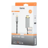 Кабел HAMA USB-C мъжко - HDMI мъжко, Ultra-HD, 4K@60 Hz, 1.5м, Алуминий, Позлатени конектори