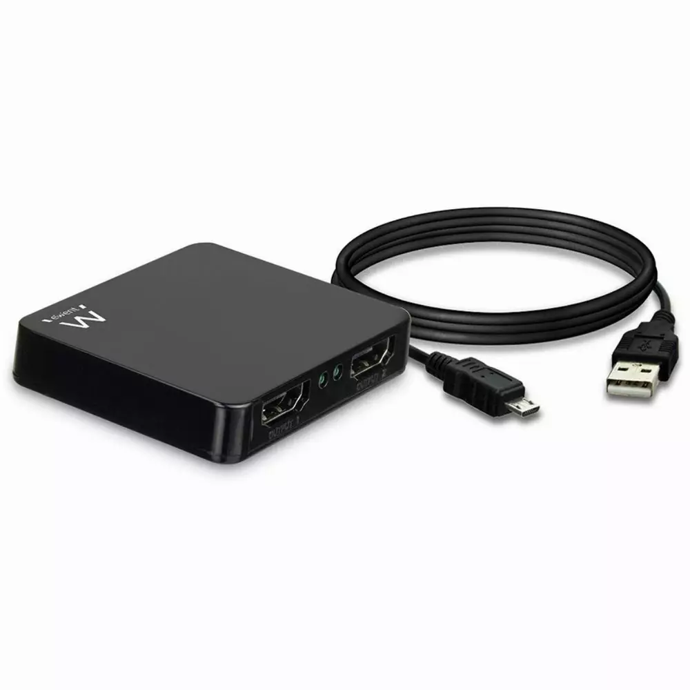 HDMI Сплитер EWENT 1/2, 4K@30Hz, USB, Черен