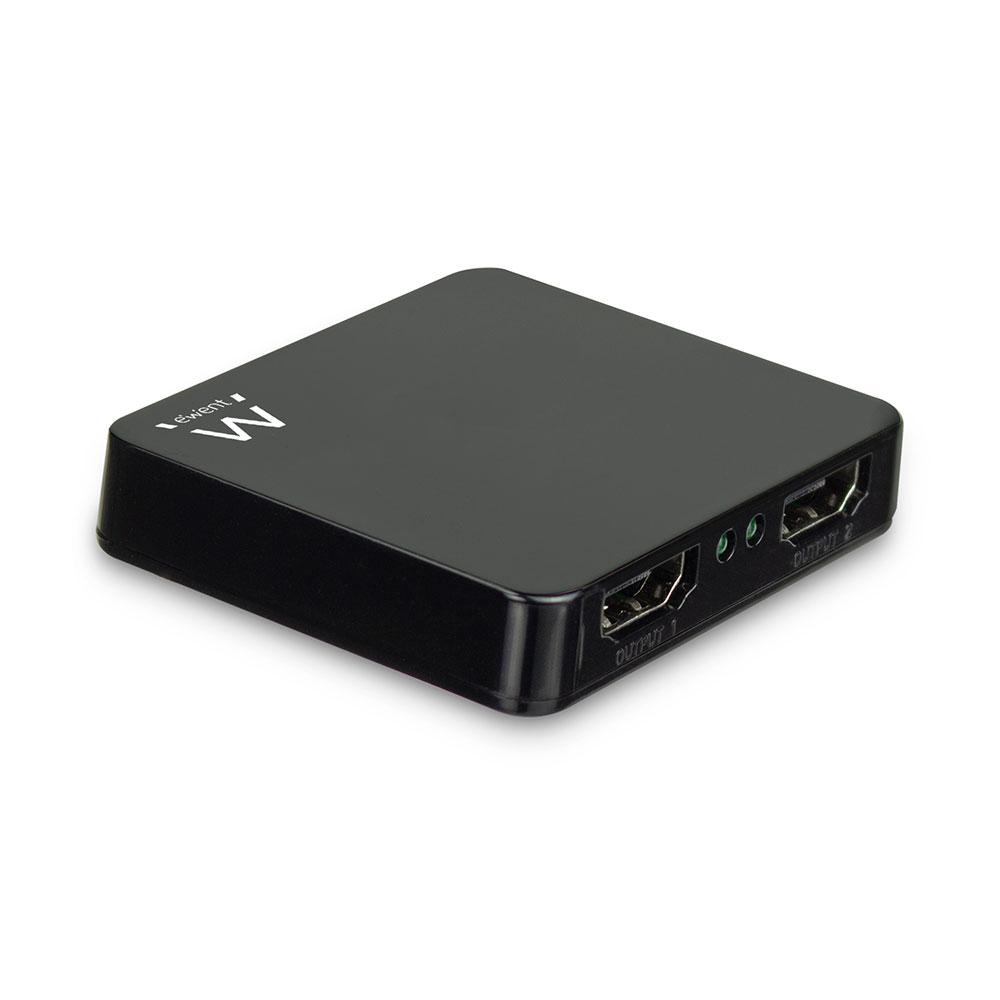 HDMI Сплитер EWENT 1/2, 4K@30Hz, USB, Черен