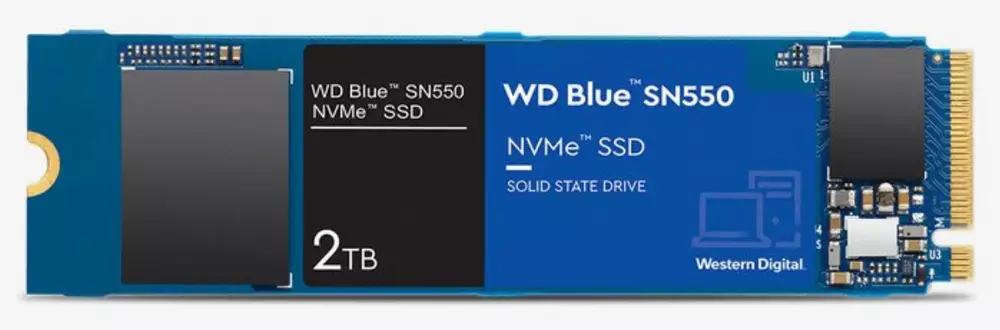 Диск SSD WD Blue SN550 2TB M.2 PCIe NVMe Gen 3.0 x 4 2280 - WDS200T2B0C