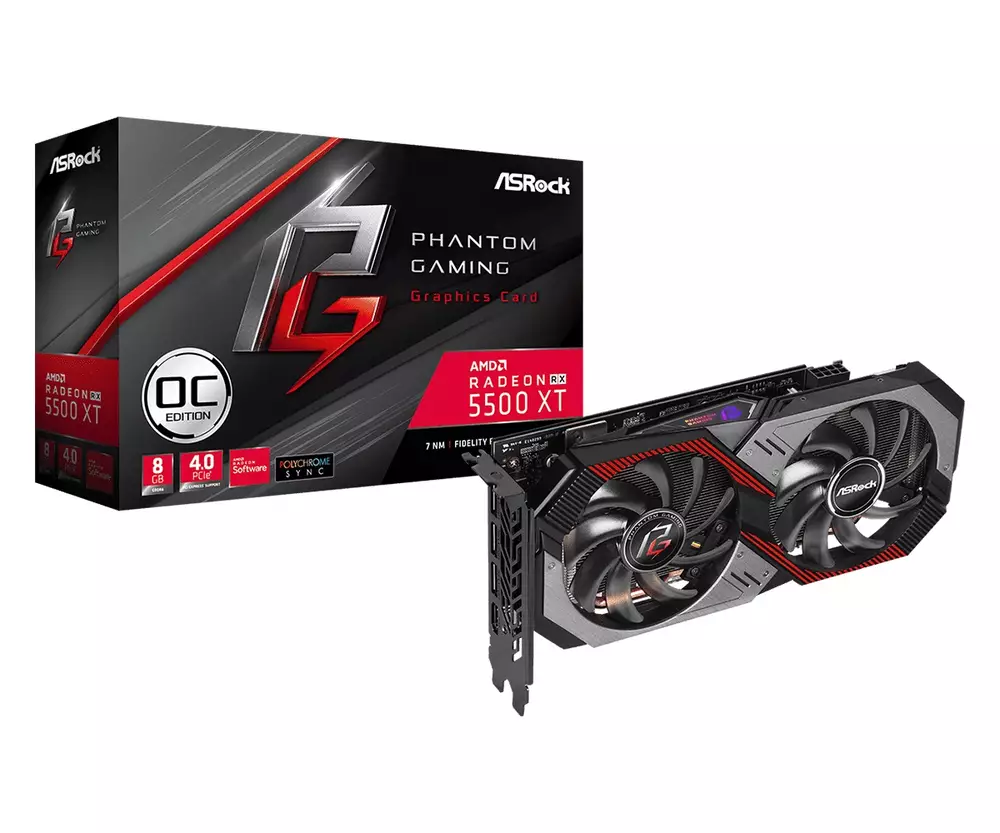 Видео карта Asrock AMD Radeon RX 5500 XT Phantom Gaming D 8GB OC
