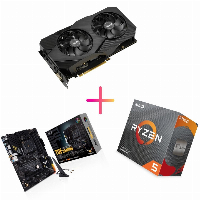 Комбо оферта (ASUS TUF GAMING B550-PLUS WIFI + AMD Ryzen 5 5600X + ASUS Dual RTX 2060 EVO OC 6GB)