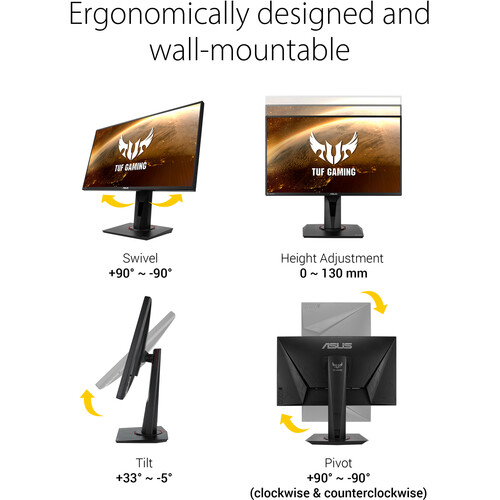 Монитор ASUS TUF GAMING VG258QM 24.5", TN, FHD 1920x1080, 280Hz, 0.5ms, HDR, G-SYNC Compatible