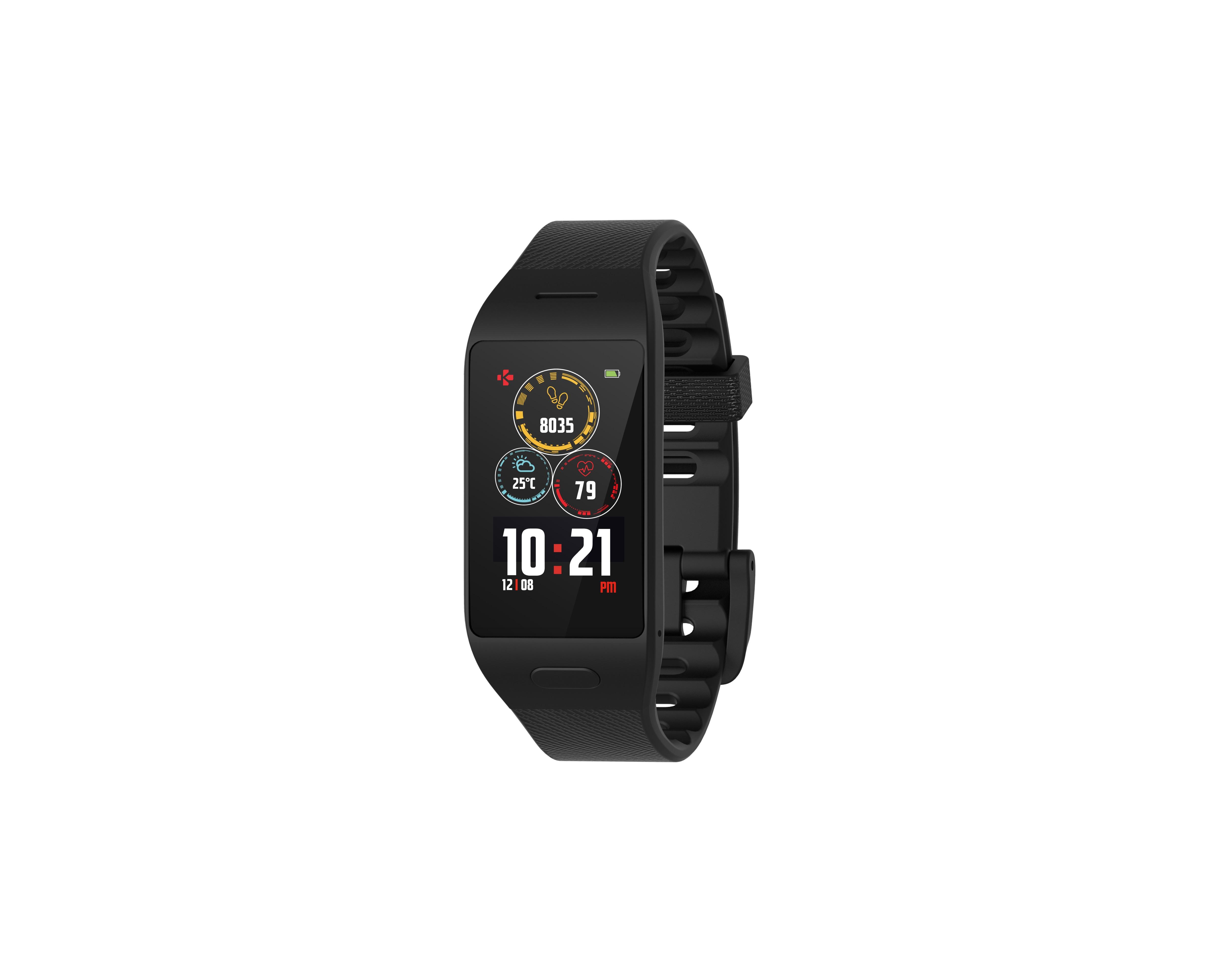MyKronoz ZeNeo+ Smartwatch, 1.14", Touch Display, Temperature Measurement, Black/Black