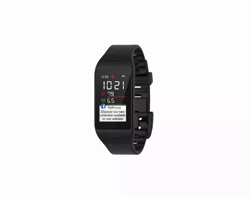 Смарт часовник MyKronoz ZeNeo+, 1.14", Тъч дисплай, Мерене на температура, Черен/Черен