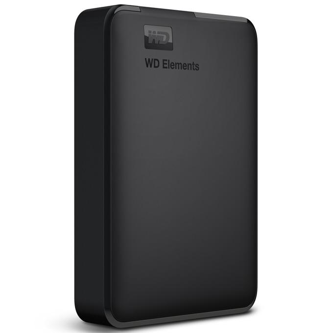 Εξωτερικός δίσκος HDD WesternDigital Elements Portable, 5TB, 2.5", USB 3.0, Μαύρος