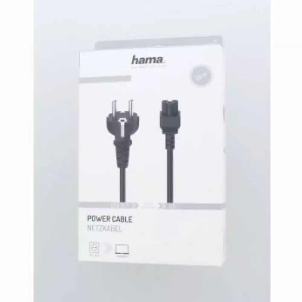 Захранващ кабел HAMA euro-plug- 3-pin женско, 2.5м, Черен