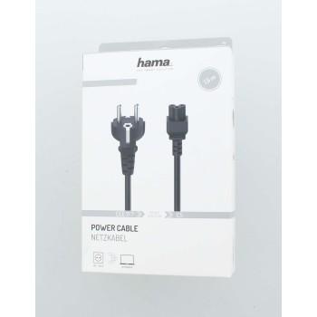 Захранващ кабел HAMA euro-plug- 3-pin женско, 2.5м, Черен