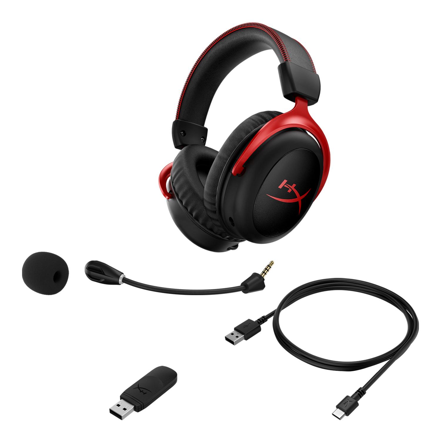 Геймърски безжични слушалки HyperX, Cloud II Wirelss Red, Микрофон, Черно/Червено