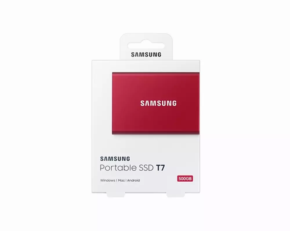 Външен диск SSD Samsung Portable T7 500GB Red - MU-PC500R/WW