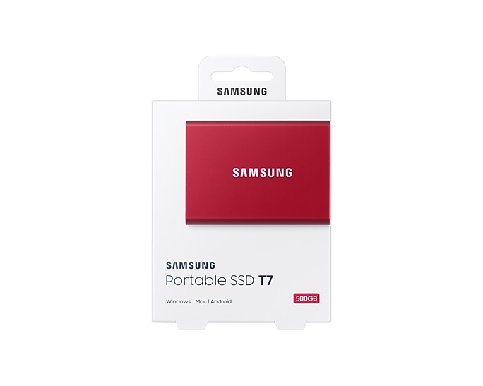 Външен диск SSD Samsung Portable T7 500GB Red - MU-PC500R/WW