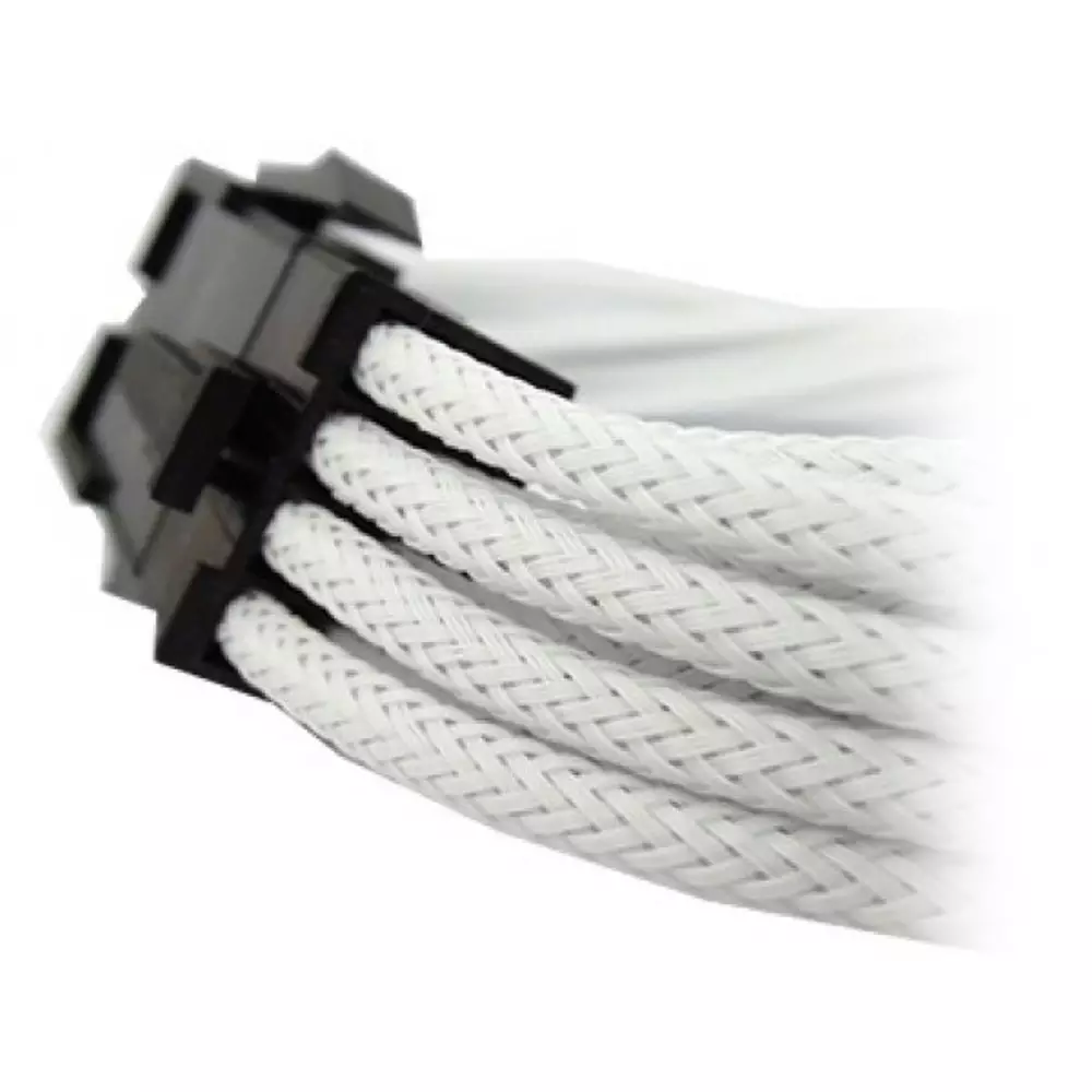 Оплетен кабел GELID 6+2pin VGA PCI-E 30cm White - CA-8P-06