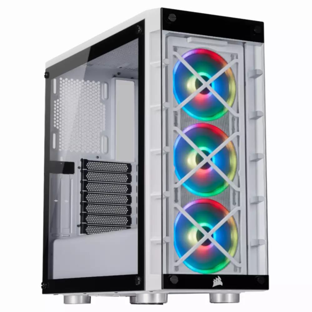 Кутия Corsair iCUE 465X RGB TG Mid-Tower White - CC-9011189-WW
