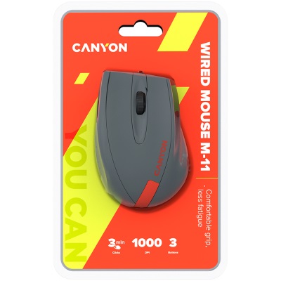 Мишка Canyon M-05 CNE-CMS11DG Optical Wired Mouse Grey