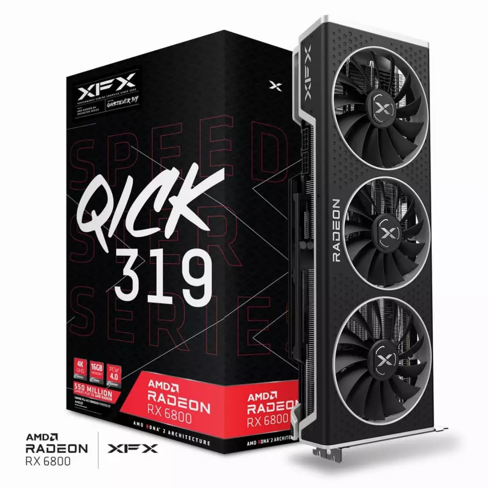 Видео карта XFX AMD Radeon RX 6800 Speedster QICK 319 BLACK 16GB
