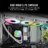 Водно охлаждане за процесор Corsair H150i Elite Capellix White Water Cooler - CW-9060051-WW