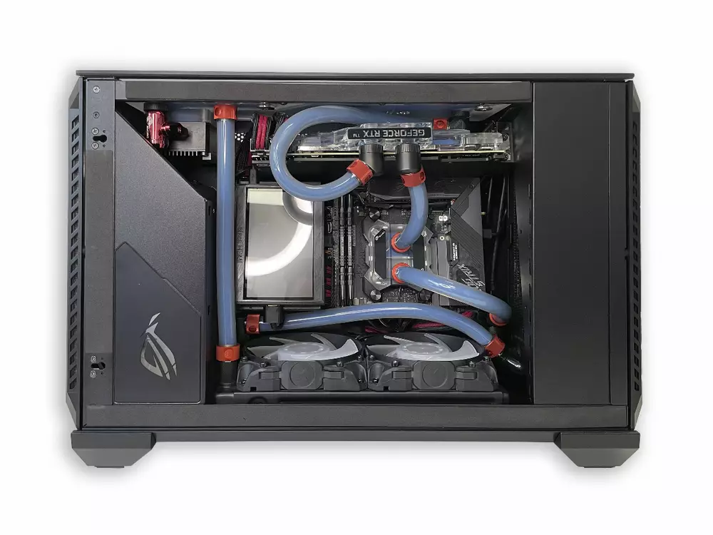 Геймърски компютър ASUS ROG MAMBA Custom Water Build (AMD Ryzen 7 5800X, 32GB, RTX 3080 10GB, 500GB SSD, 850W)