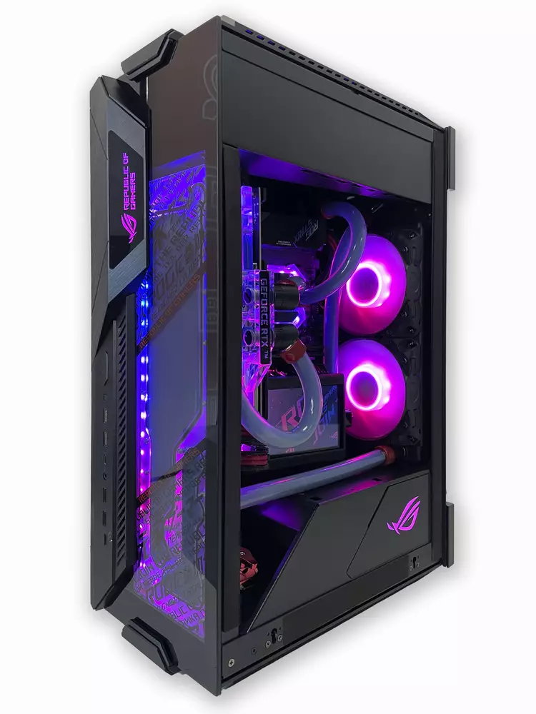 Геймърски компютър ASUS ROG MAMBA Custom Water Build (AMD Ryzen 7 5800X, 32GB, RTX 3080 10GB, 500GB SSD, 850W)