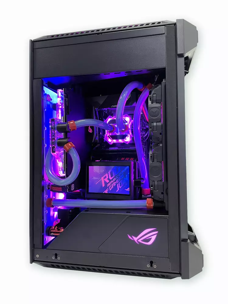 Геймърски компютър ASUS ROG MAMBA Custom Water Build (AMD Ryzen 7 5800X, 32GB, RTX 3080 10GB, 500GB SSD, 850W)