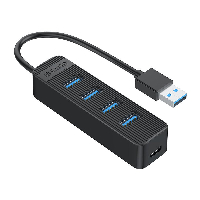 Orico хъб USB3.0 HUB 4 port - Type C input, 1m cable, aux Type-C power input - TWU3-4A-10