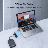 Orico хъб USB3.0 HUB 4 port - Type C input, aux Type-C power input - TWC3-4A