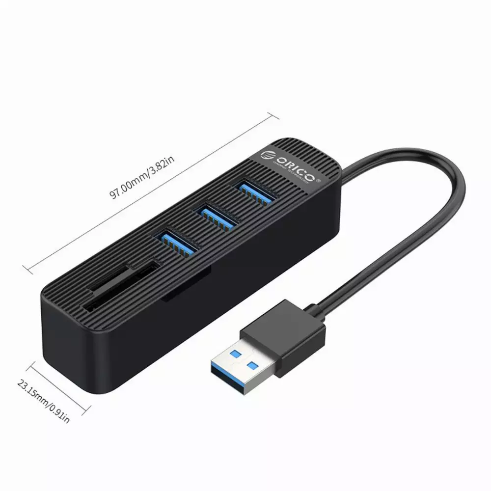 Orico хъб USB3.0 HUB 3 port + Card Reader - TWU3-3AST