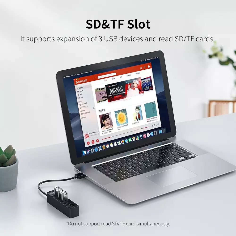 Orico хъб USB3.0 HUB 3 port + Card Reader - TWU3-3AST