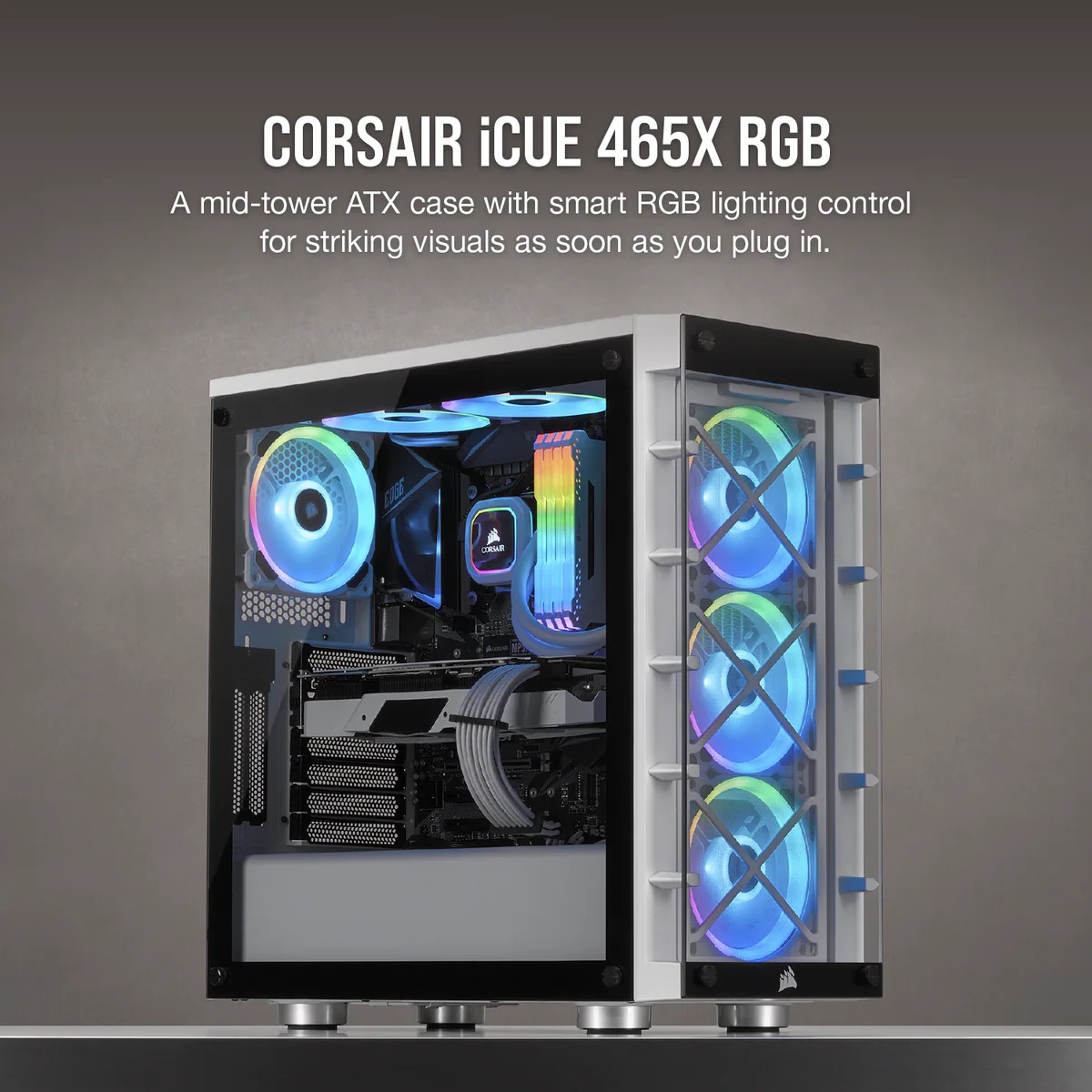 Кутия Corsair iCUE 465X RGB White